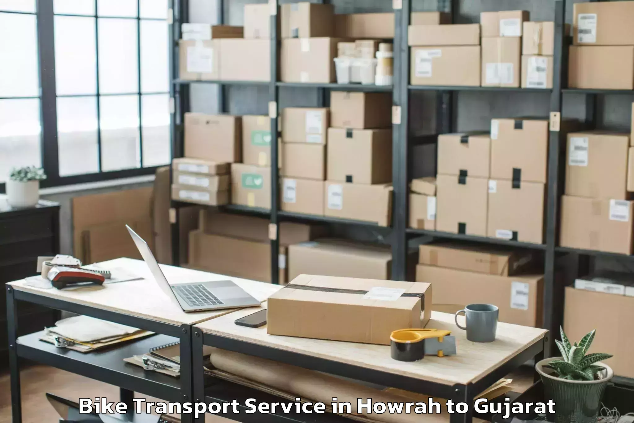 Trusted Howrah to Gandhidham Bike Transport